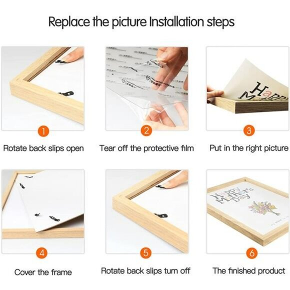 Farmhouse Wall Decor Sign with 12 Interchangeable Pictures for Fall Decor - Picture 5 of 6